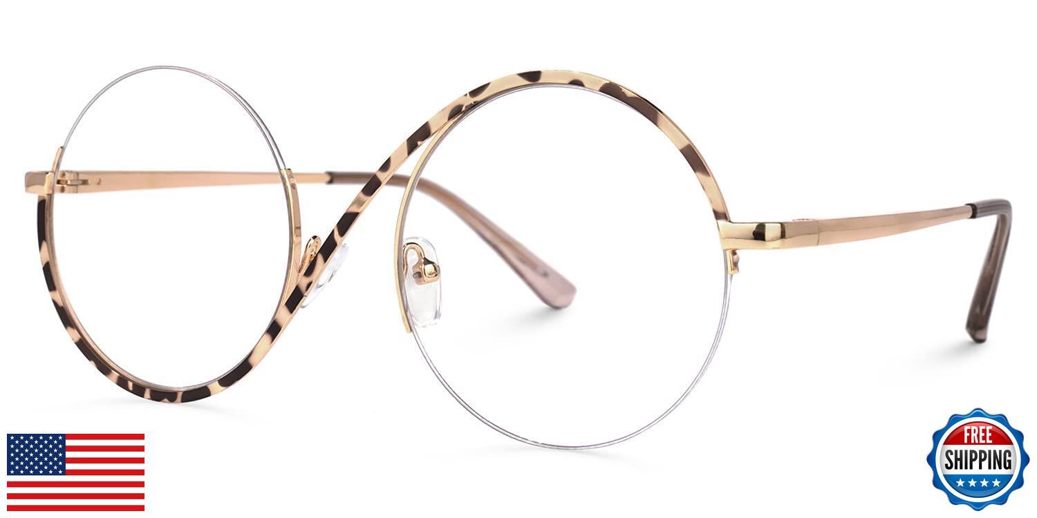 VOOGLAM Blue Light Blocking Glasses for Women Tortoise Round Frame Anti Eyestrain Dry Eye Relief-image