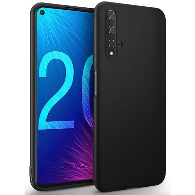 Hülle für Huawei Nova 5T Schutzhülle Handy Hülle Slim Case Weich Matt Schwarz
