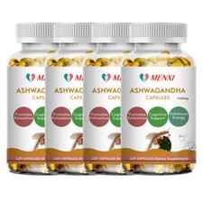 Organic Ashwagandha Capsules w/ Black Pepper Root Powder Stress,Energy,Immune
