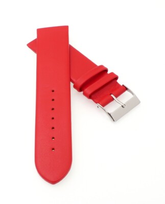 Feines Leder-Uhrenarmband Modell Jena rot 20 mm, komp. Skagen