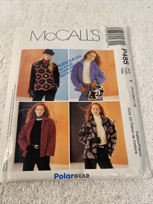 McCall's Polar Gear 485 Unlined Jackets Misses' Sml-Med-Lrg (8-18) Pattern Uncut