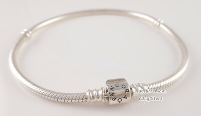 BARREL CLASP Authentic PANDORA Snake Chain BRACELET 7.5