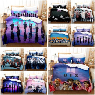 3D Kpop Bangtan BTS Bedding Set Quilt Duvet Cover Pillowcase