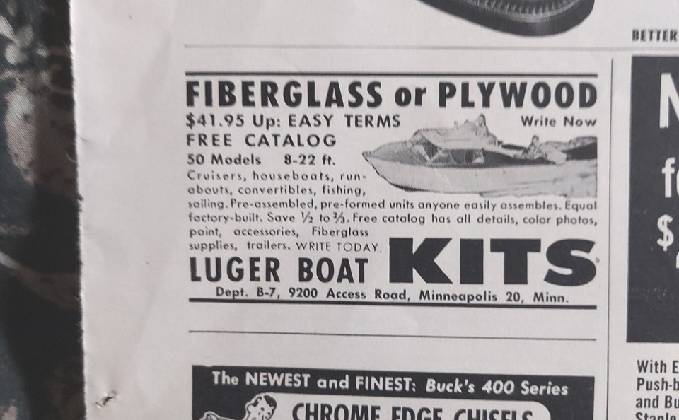 1960 print adTry Thorogood JobFitted ShoesNeoprene Soles/Luger Boat