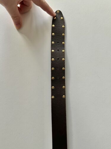 Vintage Dolce & Gabbana Angel x DG Buckle Leather Belt Brown Gold 36/90 - Picture 7 of 13