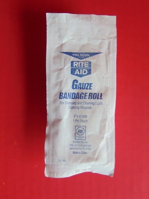 GAUZE BANDAGE ROLL By Rite Aid 1 Roll 4'' x 4.1 Yds Sterilized (NEW) 