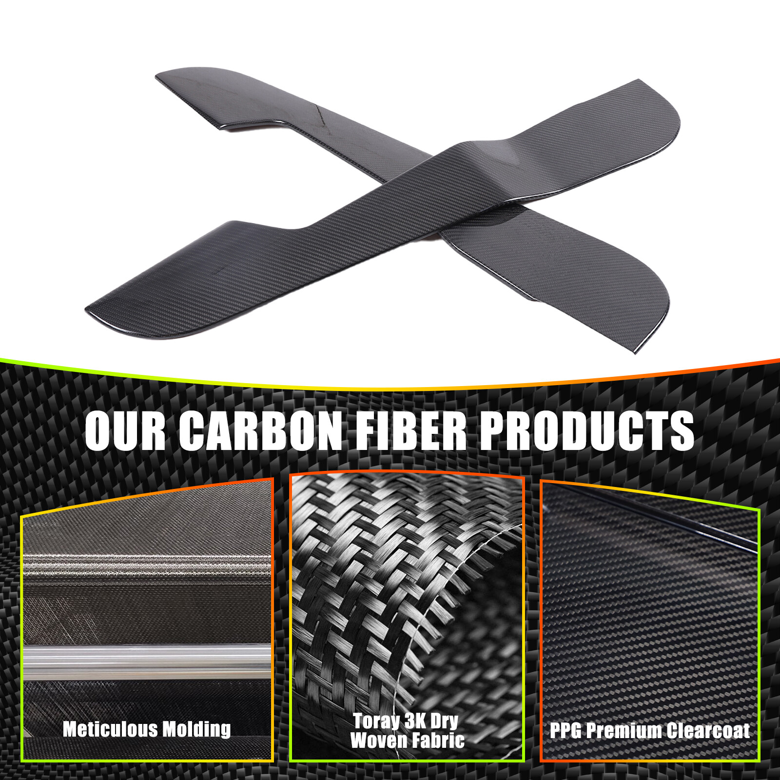 Real Carbon Fiber Interior Door Anti-kick Panel Cover Trim For Lotus EMIRA 22-24