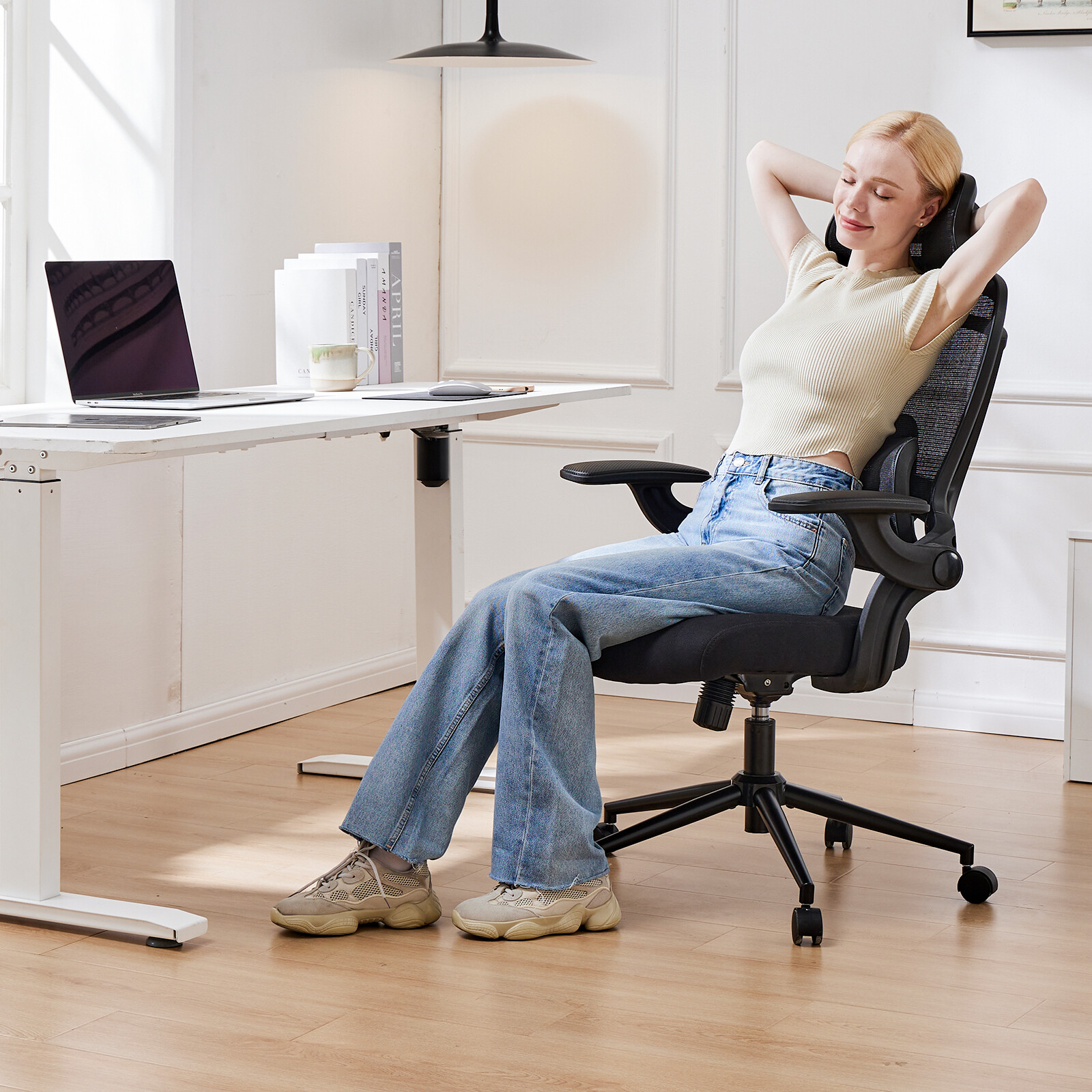 Ergonomic High Back Mesh Office Chair with Adjustable Headrest Waist Support