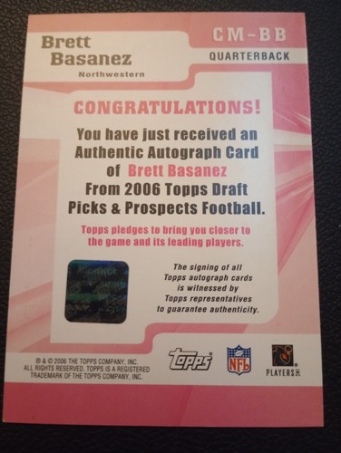 2006 Topps Draft Pick & Prospects Brett Basanez AUTOGRAPH Northwestern - Picture 2 of 2