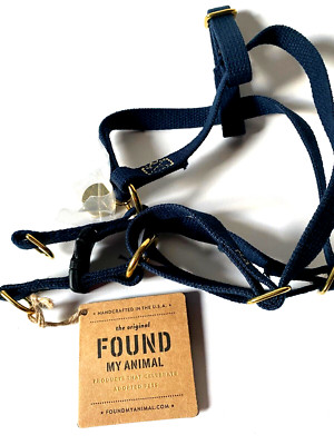Hundegeschirr Found My Animal Classic Cotton Harness flach Navy blau M 41-63cm