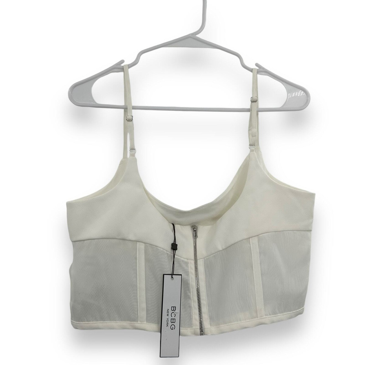 BCBG New York Women's Sleeveless Scoop Neck Cropped Bustier