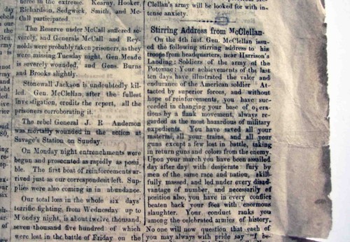 Lotto di CINQUE (5) foglietti giornali 1861 GUERRA CIVILE incl LINCOLN & GENERALI ecc - Foto 6 di 19