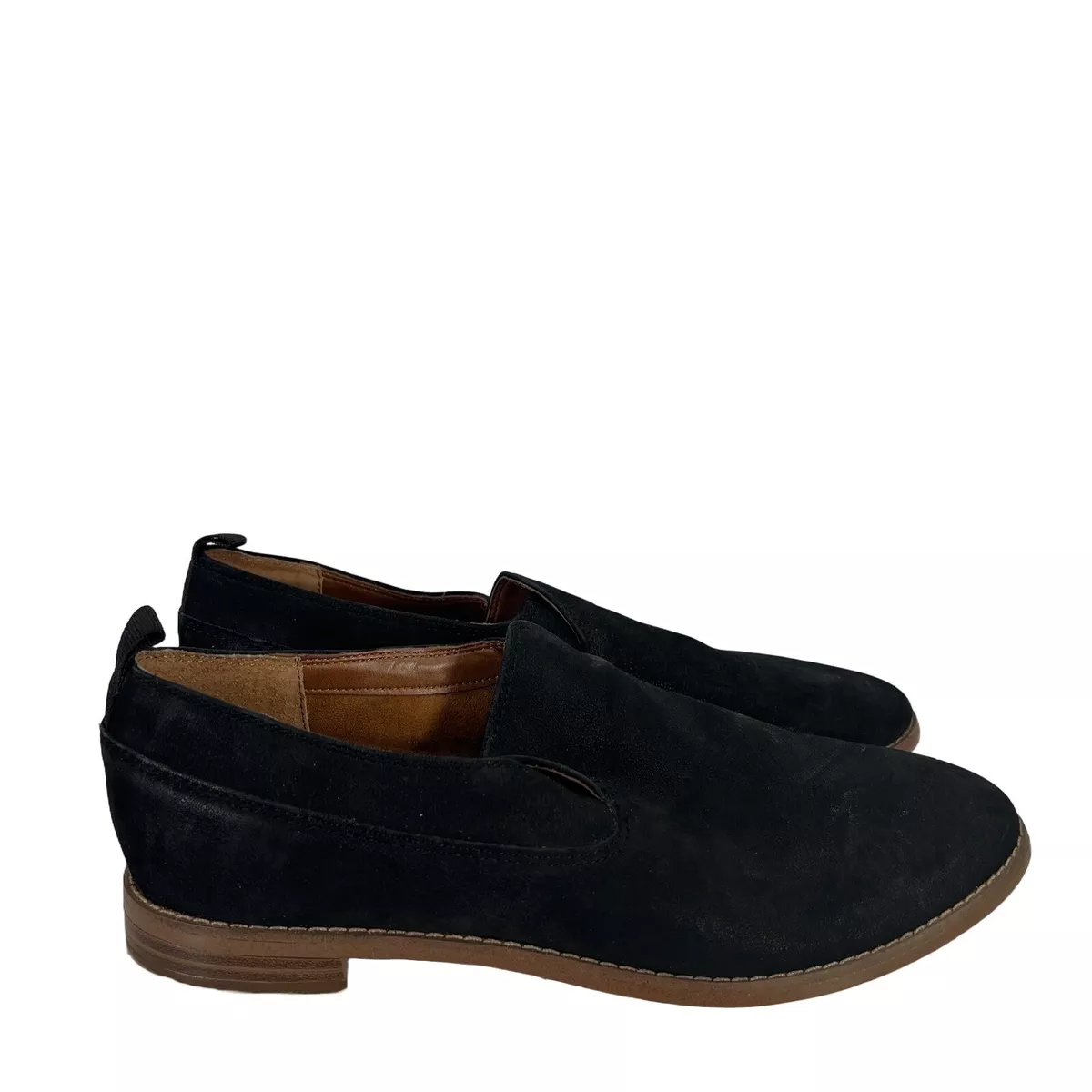 Franco Sarto Women s Black Suede HUM Loafers 8.5 eBay