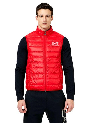 EMPORIO ARMANI EA7 8NPQ01 PN29Z PIUMINO GIUBBOTTO SMANICATO GILET UOMO  ROSSO RED | eBay