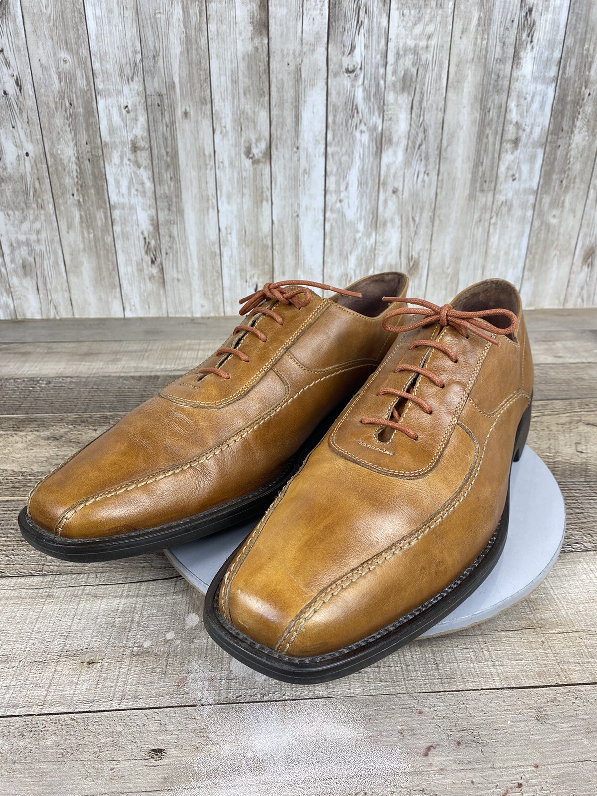 SAOLA Scarpe casual da uomo Johnston & Murphy 20 7132 in pelle marrone chiaro Oxford taglia 12 M