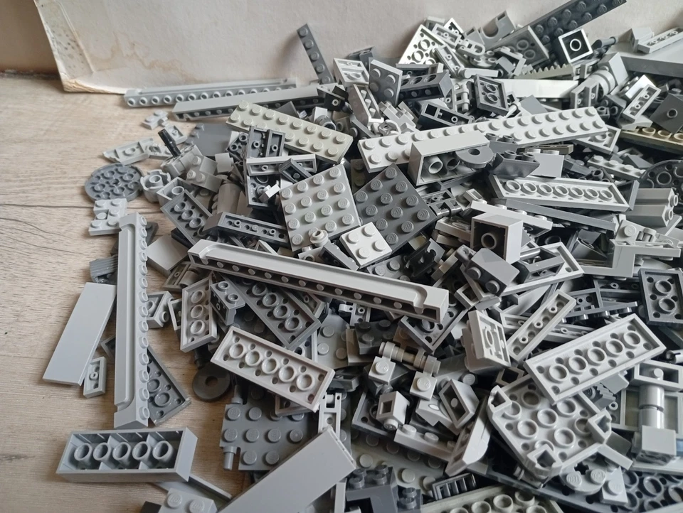 Gris - lot LEGO vrac pieces Gris - 2kg - 2 kilo divers univers plaques bloc - Photo 3/4