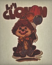 Original Vintage 1977 Cute Li  l Clown Iron On Transfer
