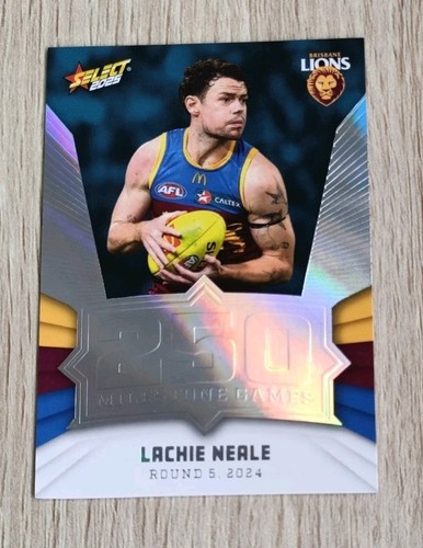 2025 AFL Select Footy Stars Milestones Insert Card - Lachie Neale Brisbane MG6