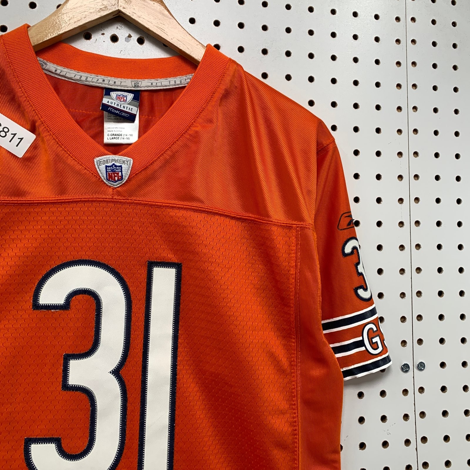 Chicago Bears Football Jersey Youth Large 14/16 Orange #31 Reebok thumbnail 7