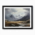 Mountainscape Oil Painting Art Prin Framed Wall Art Poster Canvas Print Picture – Canvas Printing