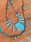 c1980 NAVAJO NECKLACE STERLING SILVER TURQUOISE ~ NATIVE AMERICAN STYLE JEWELRY — photo 5