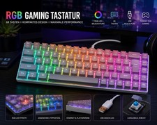 Teclado Gaming RGB LED USB Keyboard Gamer PC Portátil Alemán