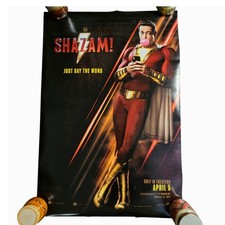 Shazam! 2019 Original Theatrical Movie Poster 27x40 Zachary Levi Mark Strong D/S