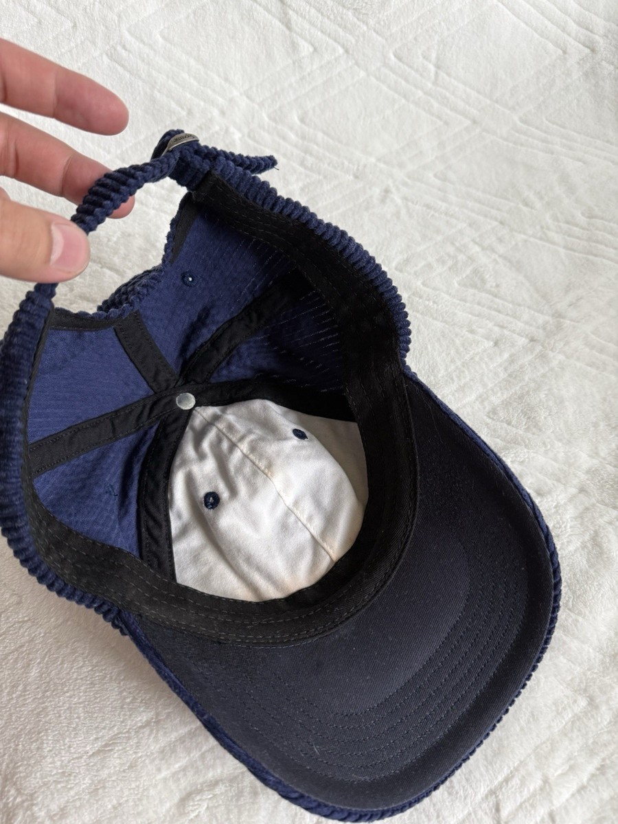 Supreme Ripple Corduroy Small Box Logo 6 Panel Hat Navy Blue F/W