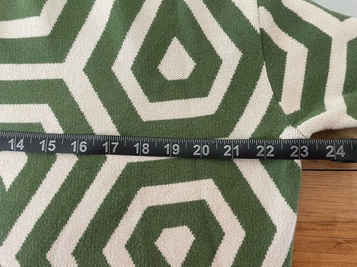 Maeve Anthropologie Mock Neck Sweater Cropped Geometric Boxy Green Women’s S - Picture 8 of 9
