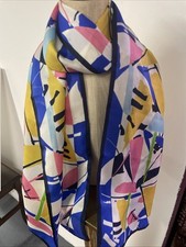 Vintage Hand-rolled Brightly Colored Scarf 52x11  