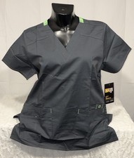 WONDERWINK NURSE MEDICAL VERITY FLEX V-NECK SCRUB TOP SHIRT WOMENS MEDIUM NWT