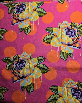 Tula Pink Curiouser Painted Roses Daydream OOP - 1 Yard, Pre-washed