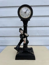 Vintage Drunk Man On Lamp Post Backwards Clock Working 1940s Art Deco