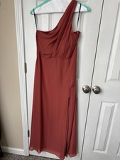 Birdey Grey Kira Bridesmaid Dress size Large .hemmed for 5 3 wearing 2 heels