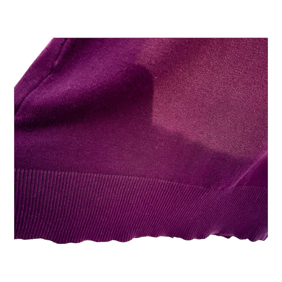 Suéter Pullover DKNY Jeans Talla XL Berenjena Púrpura Cuello en V Mangas Largas Nunca Usado Foto 4 de 4