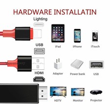 HDMI Mirroring AV Cable Phone to TV HDTV Adapter 1080P for iPhone 14 13 12 11 XR