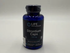 Life Extension Strontium Caps 750 mg 90 Veg Caps, Bone Health ~ Exp.  02/2026