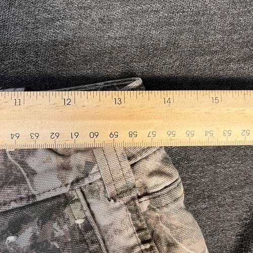 Y2K Abercrombie & Fitch Jeans Uomo 30x28 Baggy Mimetico Rigido Denim Falegname - Foto 7 di 13