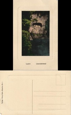Ansichtskarte Luzern Lucerna Löwendenkmal Löwen-Denkmal 1910