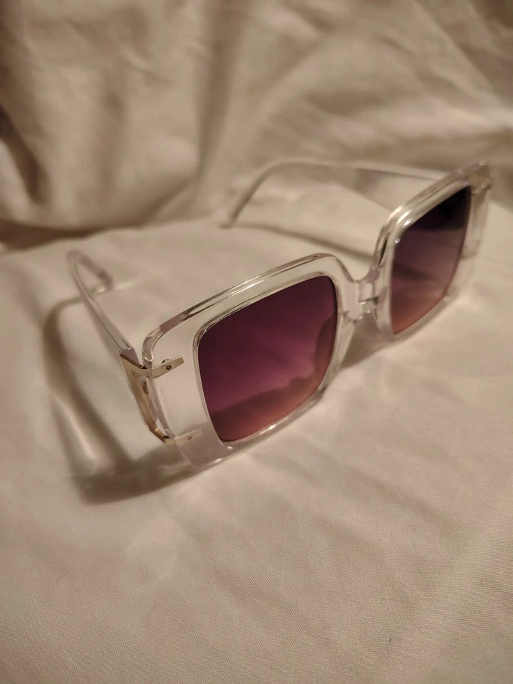 Негабаритные женские солнцезащитные очки, квадратные ретро тонированные линзы стиль 1970-х - Изображение 4 из 4