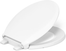 Soft Close Toilet Seat Round White W/ Color Matched Hinges  Fits Round Front
