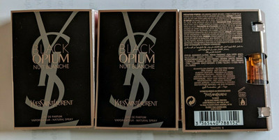 Lot 3 YSL Yves Saint Laurent Black Opium Eau De Perfume Spray 0.04 Oz/1.2 ml 3.6