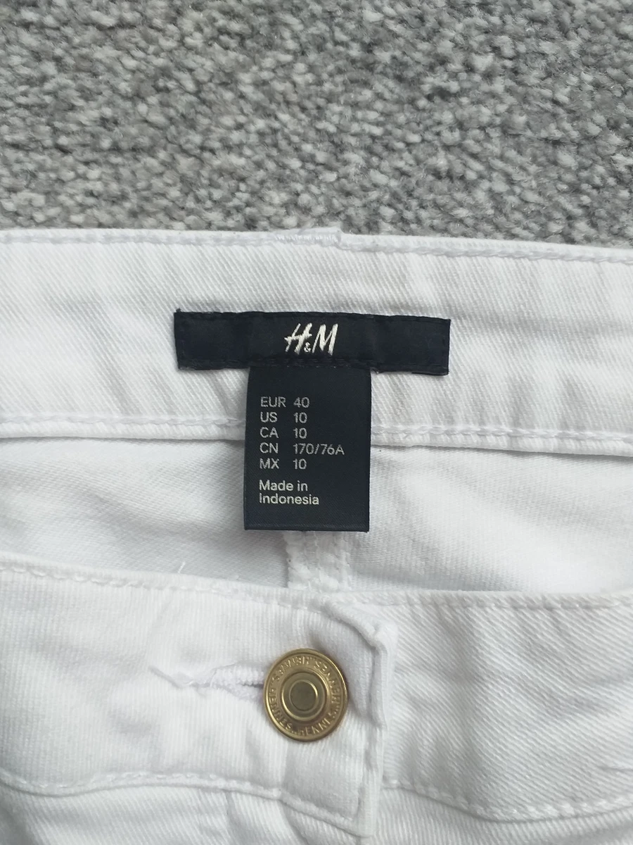 H&M white denim trousers size M