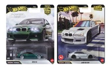Hotwheels Premium BMW M3 Set of 2. Green Power Trip M3  Silver Boulevard M3 GTR