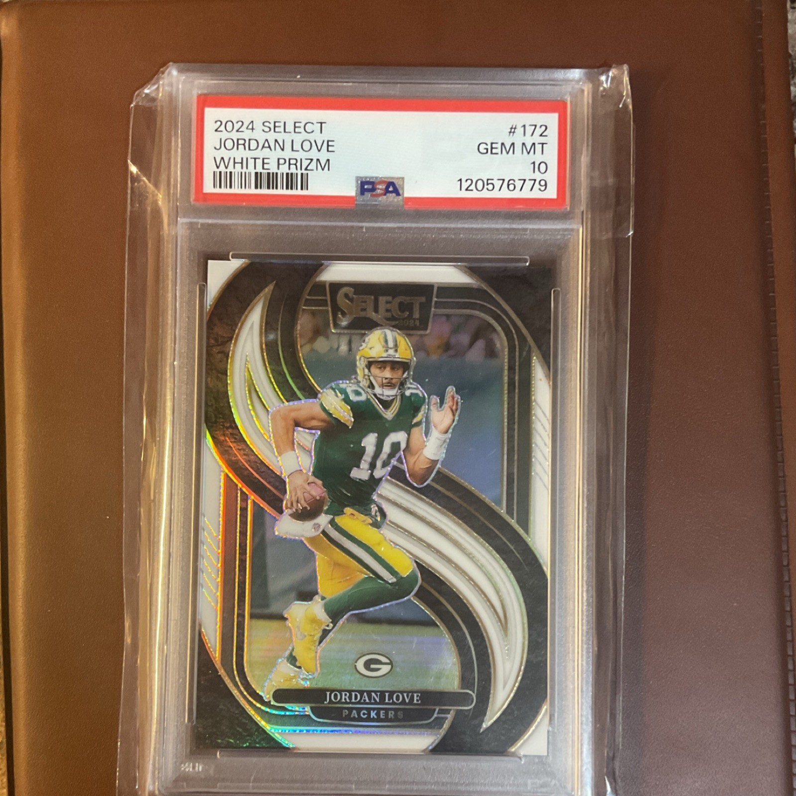 2024 Panini Select Premier Level Jordan Love #172 White Prizm /35 PSA 10 Packers