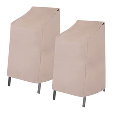 Chalet Stackable/High Back Bar Chair Cover, 2-Pack, 27" L x 27" W x 49" H, Beige