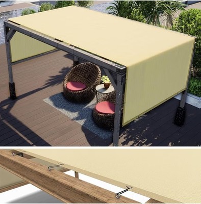 ColourTree 10' x 16' Beige Pergola Sun Shade Canopy Replacement Cover UPF50,...