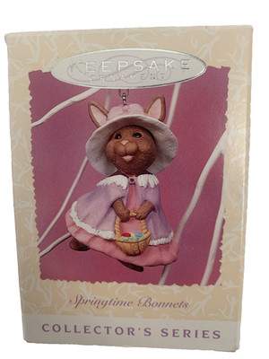 Vintage Hallmark Easter Ornament Springtime Bonnets Fifth & Final in Series 1997