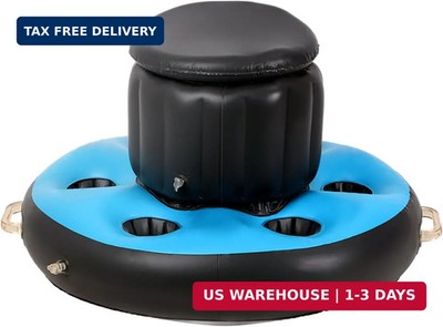 Inflatable Floating Cooler for Pools with 6 Built in Cup Holders Inflatable PVC