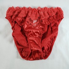 Victoria's Secret Second Skin Satin Miracle Lace Brief Small Red NWT VTG